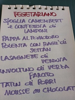 Menù vegetariano